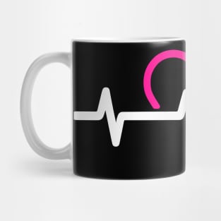 Heartbeat Meow, Dark Mug